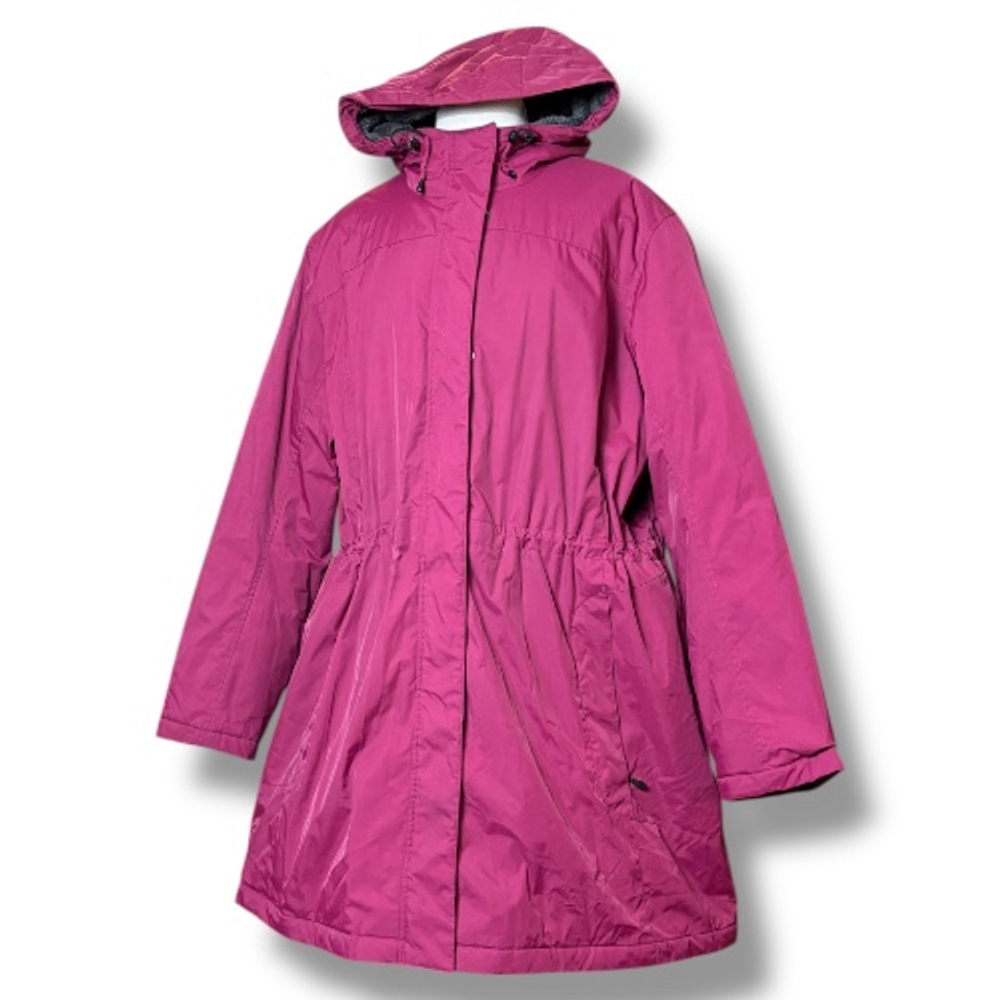 L.L. Bean Women's 3X Hooded Winter Coat Magenta Fleece Lined Parka